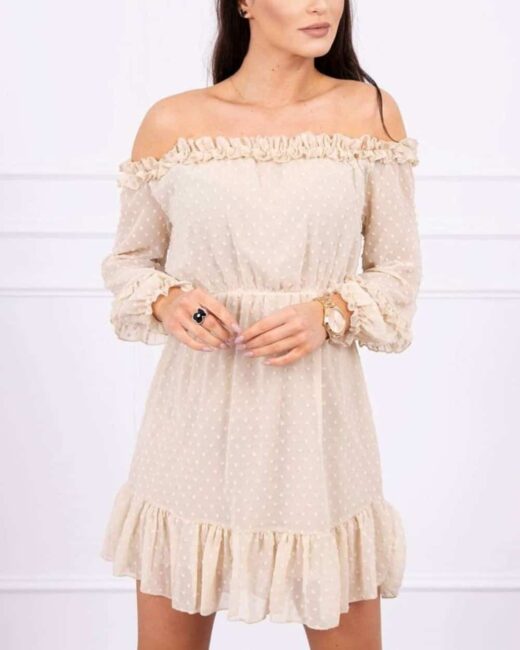 Bež off shoulder obleka - Aurora's play
